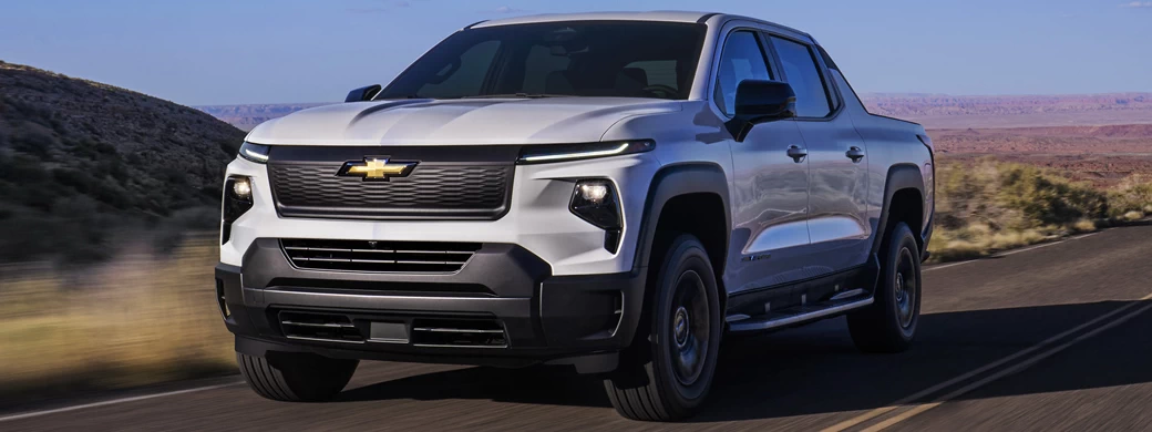 Cars desktop wallpapers Chevrolet Silverado EV WT Crew Cab (Summit White) - 2023 - Car wallpapers